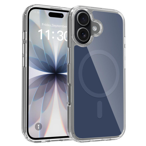 iPhone 17 Colorful Hard PC Hybrid Soft TPU Magnetic Phone Case - Blue