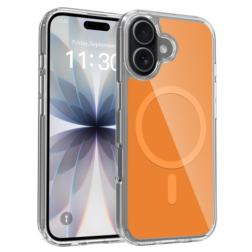iPhone 17 Colorful Hard PC Hybrid Soft TPU Magnetic Phone Case - Orange