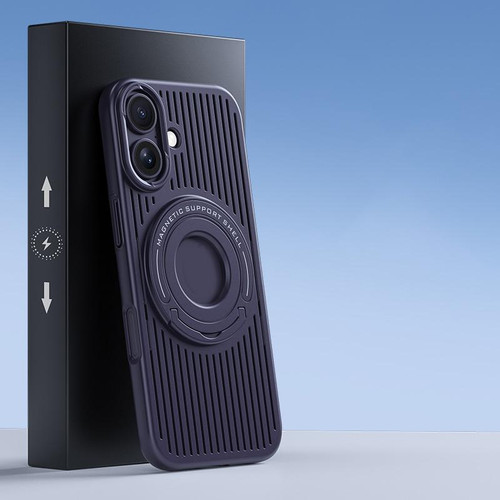 iPhone 17 Cooling MagSafe Magnetic Phone Case with Trolley Bracket - Night Purple