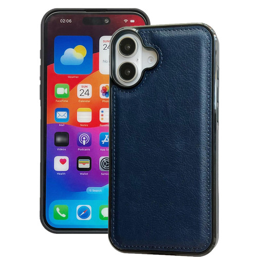iPhone 17 Cowhide Texture Back Cover Phone Case - Royal Blue