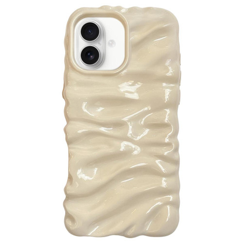 iPhone 17 Cream Texture Electroplating TPU Full Coverage Phone Case - Beige