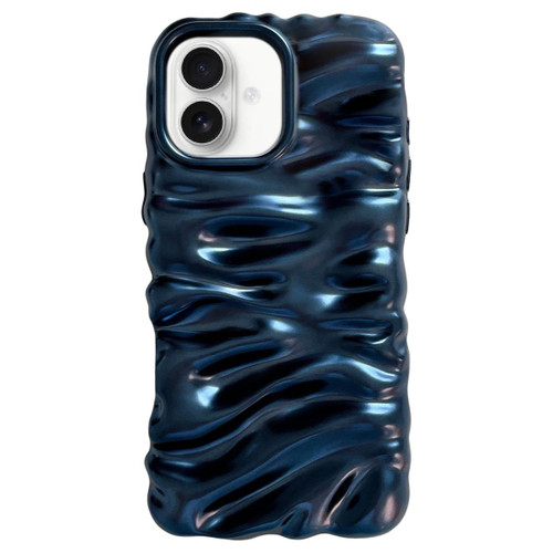 iPhone 17 Cream Texture Electroplating TPU Full Coverage Phone Case - Matte Blue