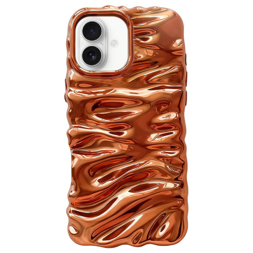 iPhone 17 Cream Texture Electroplating TPU Full Coverage Phone Case - Orange