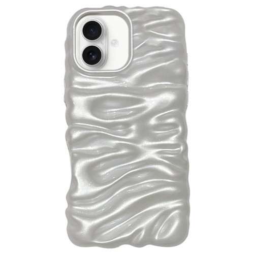 iPhone 17 Cream Texture Electroplating TPU Full Coverage Phone Case - Pearl White