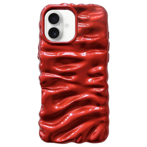 iPhone 17 Cream Texture Electroplating TPU Full Coverage Phone Case - Red