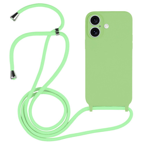 iPhone 17 Crossbody Lanyard Liquid Silicone Case - Matcha Green