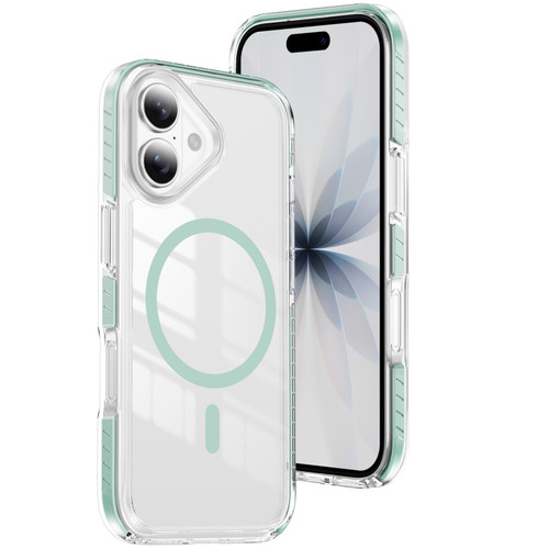 iPhone 17 Crystal Shield Clear Magnetic Acrylic Hybrid TPU Phone Case - Mint Green