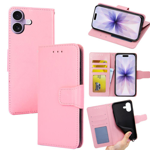 iPhone 17 Crystal Texture Leather Phone Case - Pink