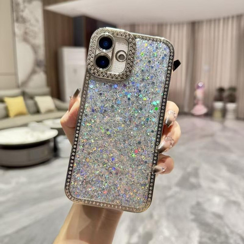 iPhone 17 Diamond Glitter Sequins TPU Phone Case - Silver
