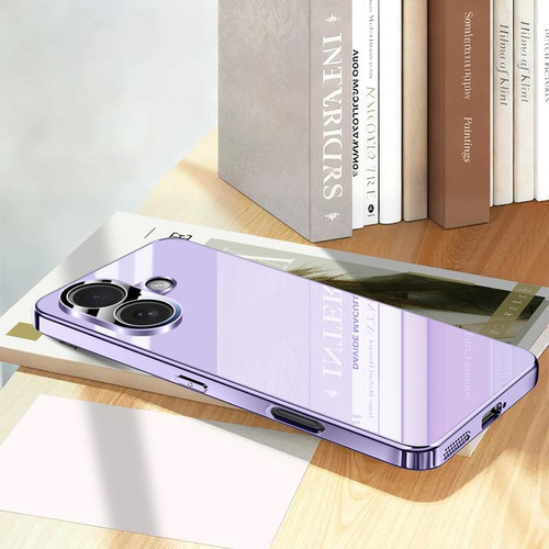 iPhone 17 Electroplating Ice Crystal Airbag Full Coverage Shockproof Phone Case - Purple