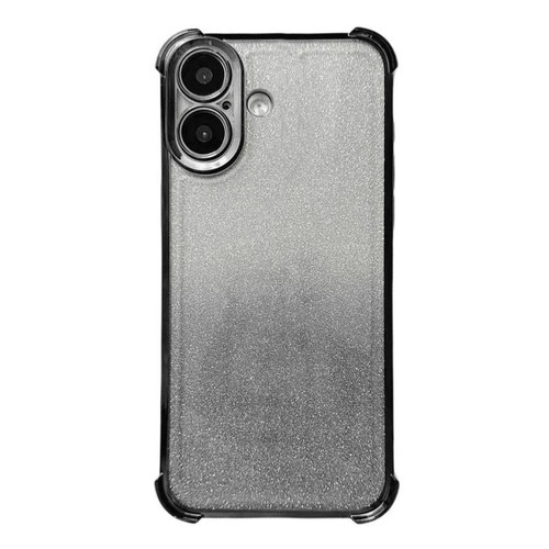 iPhone 17 Electrpolated Glitter Four-corner Shockproof Space TPU Phone Case - Gradient Black
