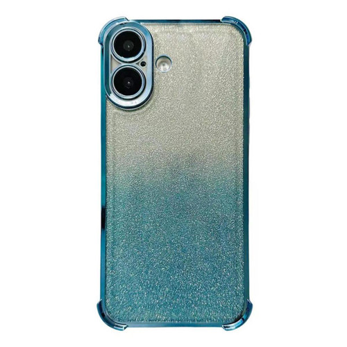 iPhone 17 Electrpolated Glitter Four-corner Shockproof Space TPU Phone Case - Gradient Blue