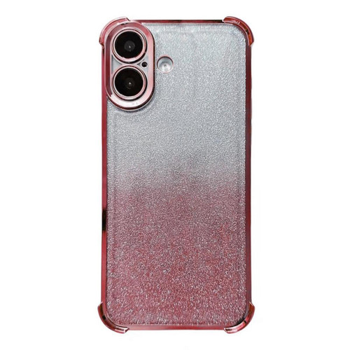 iPhone 17 Electrpolated Glitter Four-corner Shockproof Space TPU Phone Case - Gradient Pink