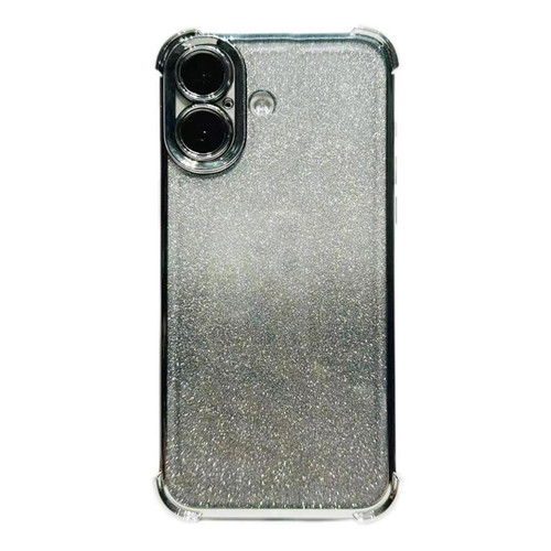 iPhone 17 Electrpolated Glitter Four-corner Shockproof Space TPU Phone Case - Gradient Silver