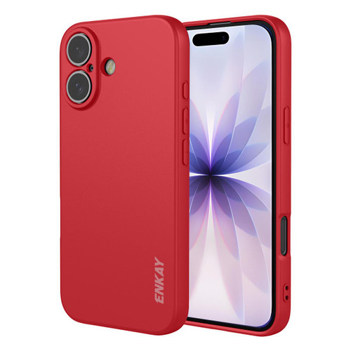 iPhone 17 ENKAY Liquid Silicone Soft Shockproof Phone Case - Red