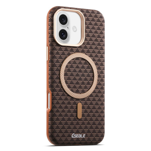 iPhone 17 ESEBLE L3 Triangular Shield Metal Lens Magnetic Phone Case - Dark Brown