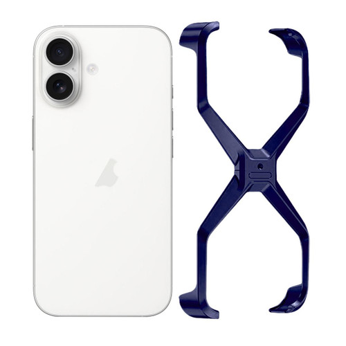 iPhone 17 Frameless X-shaped Metal Phone Case - Blue
