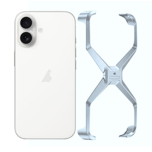 iPhone 17 Frameless X-shaped Metal Phone Case - Silver