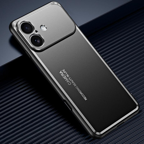 iPhone 17 Frosted Metal Phone Case - Black