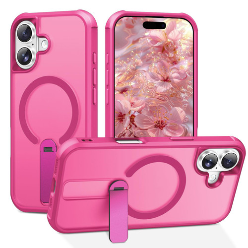 iPhone 17 Fulcrum Standing Bracket MagSafe Phone Case - Rose Red