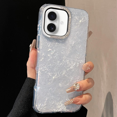 iPhone 17 Gilded Colorful Shell Patterned TPU+IMD Phone Case - Light Blue