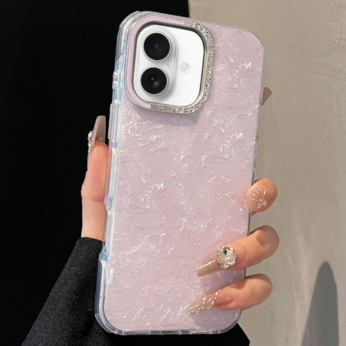 iPhone 17 Gilded Colorful Shell Patterned TPU+IMD Phone Case - Purple