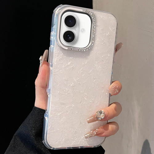 iPhone 17 Gilded Colorful Shell Patterned TPU+IMD Phone Case - White