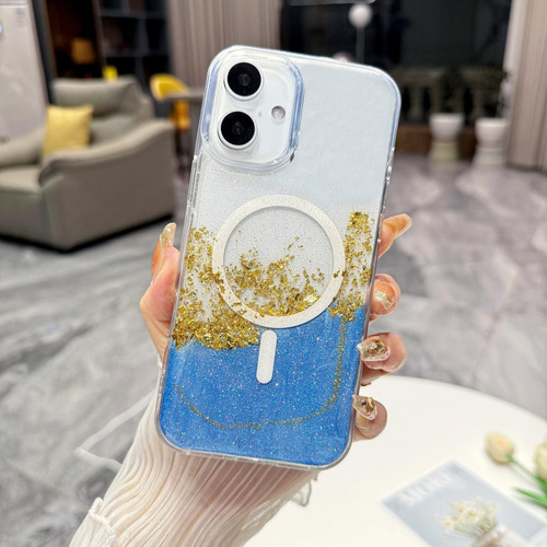 iPhone 17 Gilding MagSafe Hybrid Clear TPU Phone Case - Blue