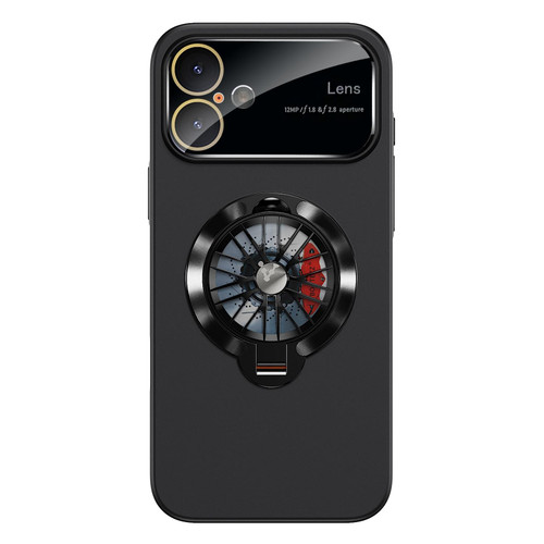 iPhone 17 Glaze PC Camera Window Gyro Kickstand Magnetic Phone Case - Black