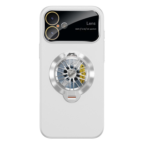 iPhone 17 Glaze PC Camera Window Gyro Kickstand Magnetic Phone Case - White