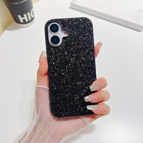iPhone 17 Glitter Powder Shockproof TPU Phone Case - Black