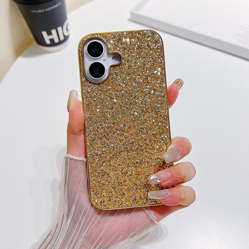 iPhone 17 Glitter Powder Shockproof TPU Phone Case - Gold