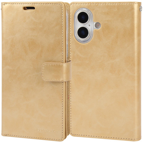 iPhone 17 GOOSPERY MANSOOR DIARY 9 Card Slots Leather Phone Case - Gold