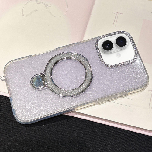 iPhone 17 Gradient Glitter Diamonds MagSafe Phone Case - Light Purple
