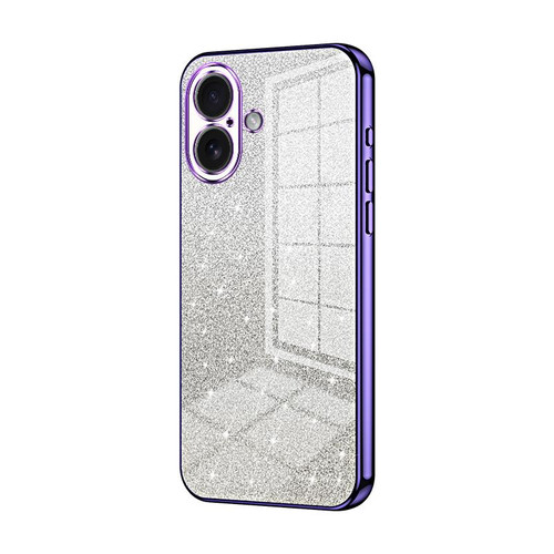 iPhone 17 Gradient Glitter Powder Electroplated Phone Case - Purple