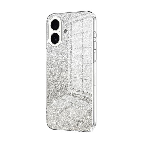 iPhone 17 Gradient Glitter Powder Electroplated Phone Case - Transparent