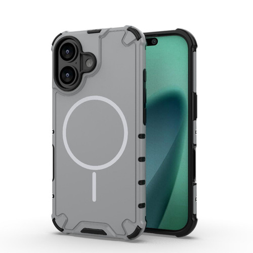 iPhone 17 Grating Solid Color MagSafe Magnetic Phone Case - Light Grey