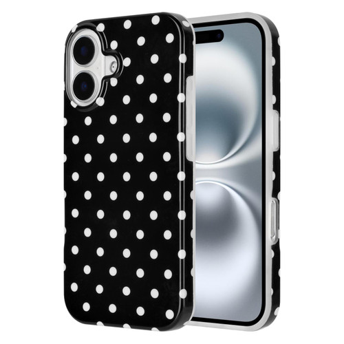 iPhone 17 IMD Colorful Dots Pattern TPU Full Coverage Phone Case - Black