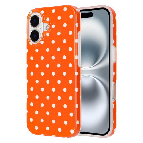 iPhone 17 IMD Colorful Dots Pattern TPU Full Coverage Phone Case - Orange