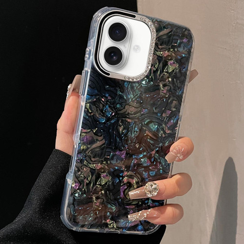 iPhone 17 Ink Rhythm Colorful Shell Pattern TPU Hybrid IMD Phone Case - Black