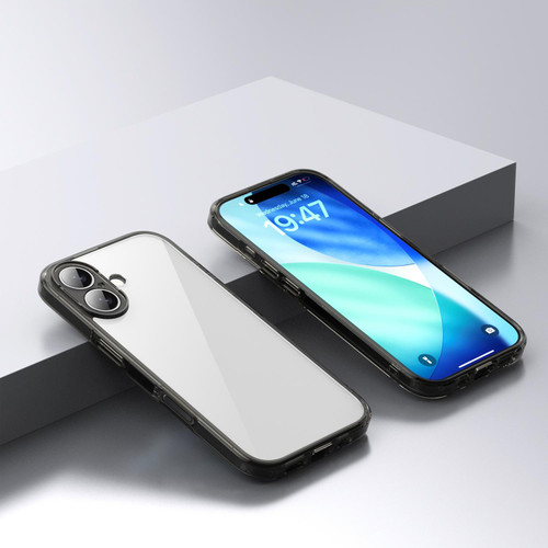 iPhone 17 iPAKY Aurora Series Shockproof PC + TPU Protective Phone Case - Transparent Black