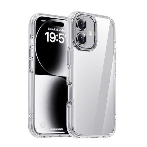 iPhone 17 iPAKY Mingxing Series Shockproof PC+TPU Phone Case - Transparent + Silver