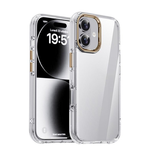 iPhone 17 iPAKY Mingxing Series Shockproof PC+TPU Phone Case - Transparent + Titanium