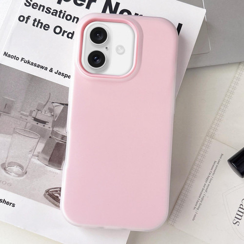iPhone 17 Jelly Color Matte Feel PC Hybrid TPU Phone Case - Light Pink