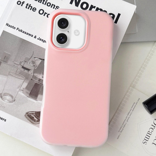 iPhone 17 Jelly Color Matte Feel PC Hybrid TPU Phone Case - Pink