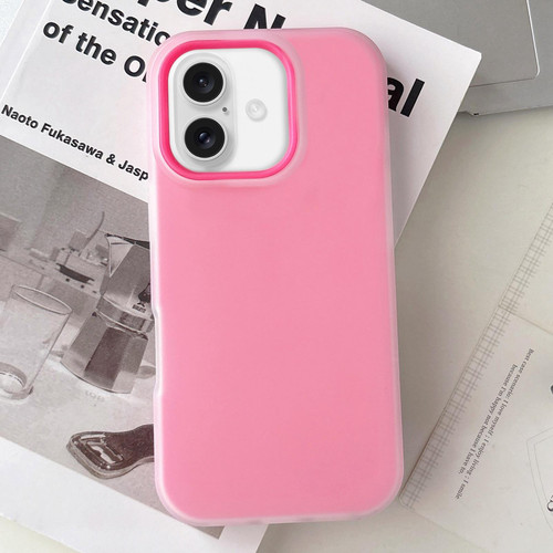 iPhone 17 Jelly Color Matte Feel PC Hybrid TPU Phone Case - Rose Red