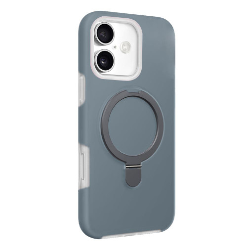 iPhone 17 Jelly Liquid Silicone MagSafe Holder Phone Case - Coconut Grey