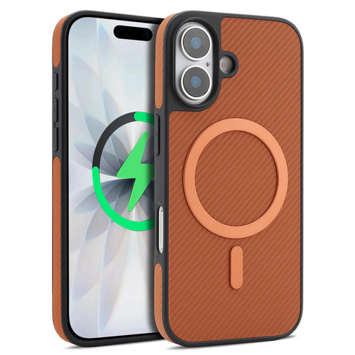 iPhone 17 Kalebol Carbon Fiber MagSafe Phone Case - Brown