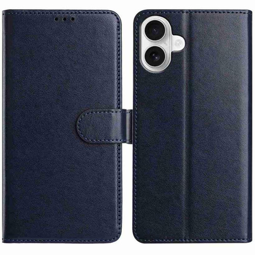 iPhone 17 Lambskin 8-card Slot Leather Phone Case - Dark Blue