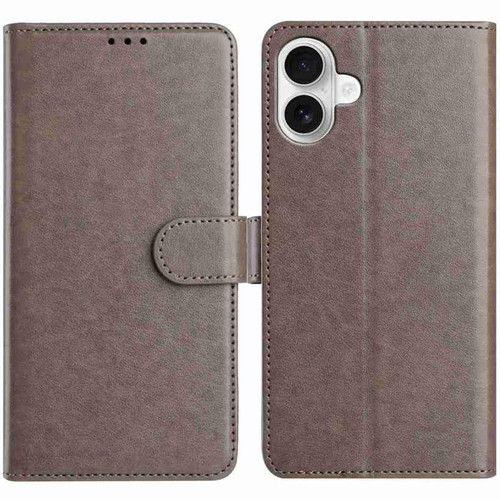 iPhone 17 Lambskin 8-card Slot Leather Phone Case - Grey